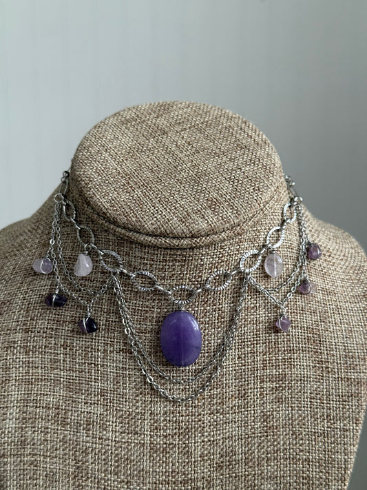 Amethyst fairy choker