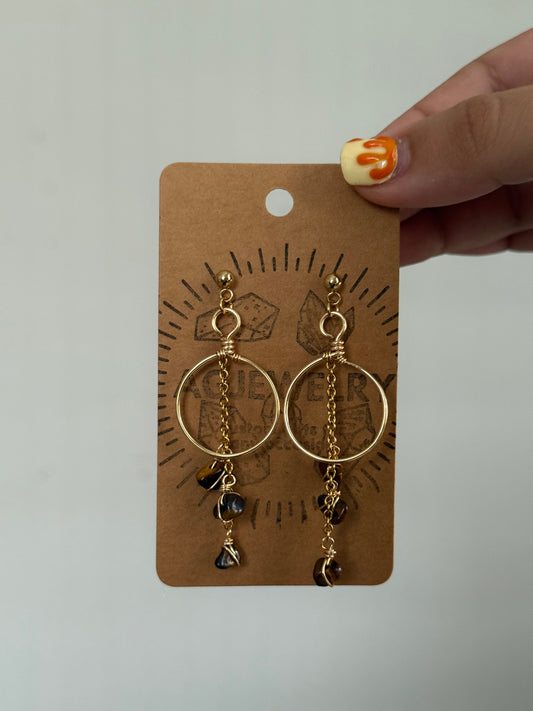 Tigers eye drop earrings