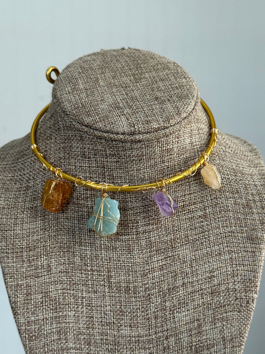 Raw stone wire choker ✨