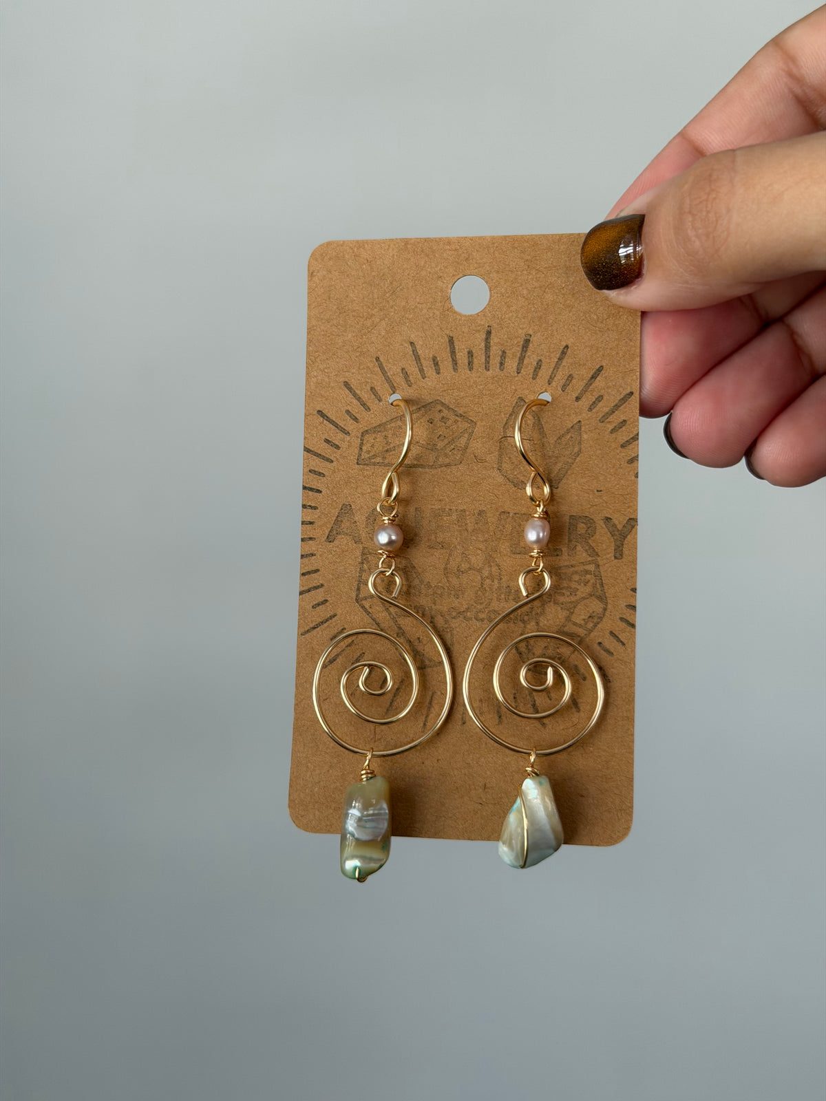 Pearl swirl earrings