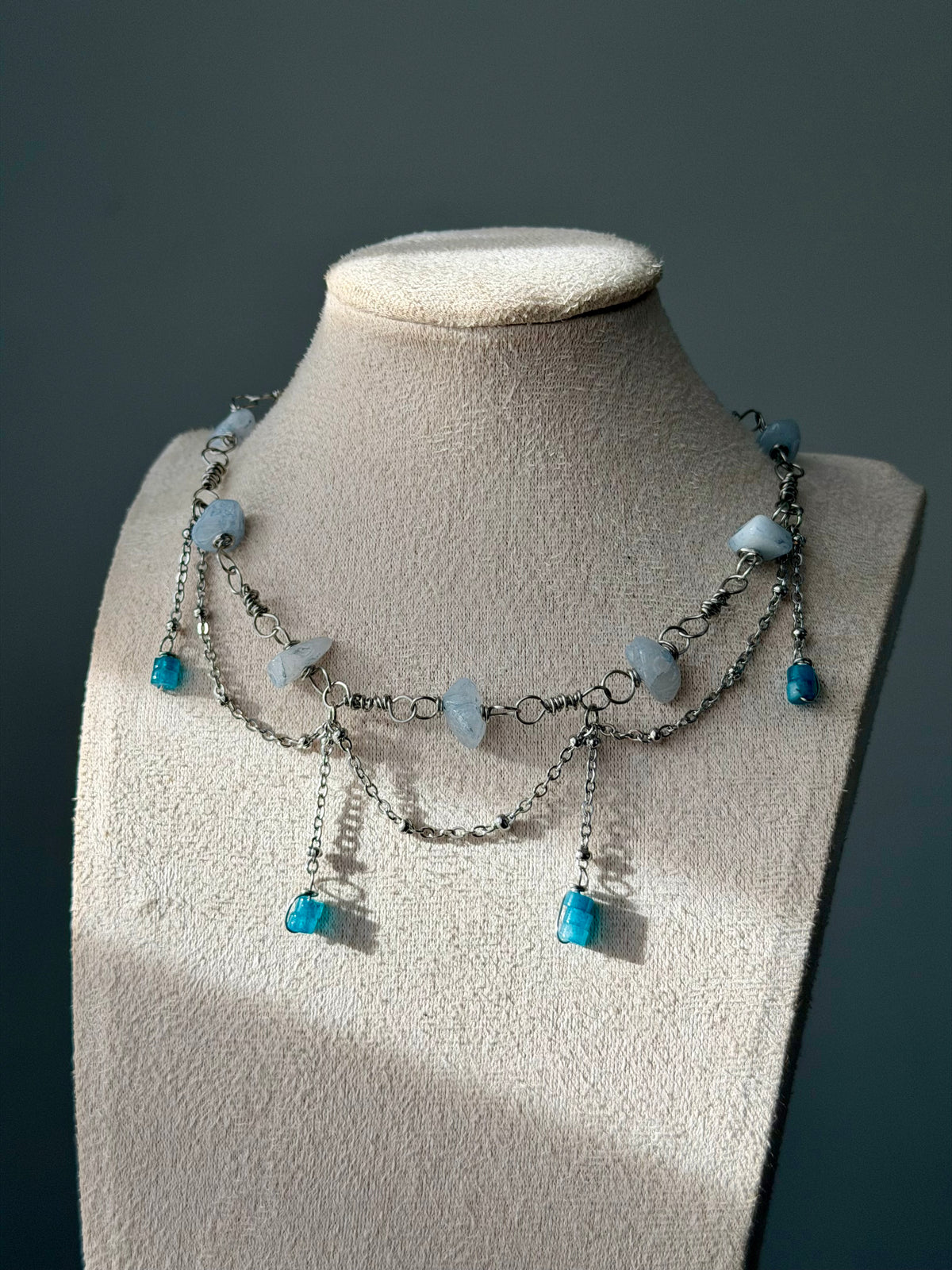 Aquamarine fairy choker