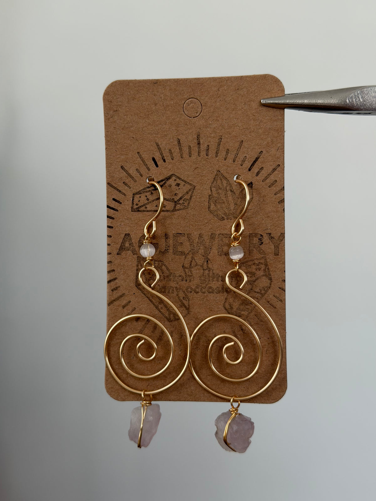 Amethyst spiral earrings